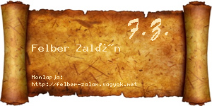 Felber Zalán névjegykártya